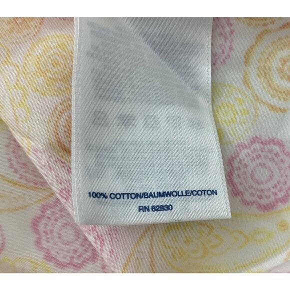 NWT Lands’ End Size 16 Yellow Pink Paisley Button Up Sleeveless Blouse No-Iron - Picture 6 of 7